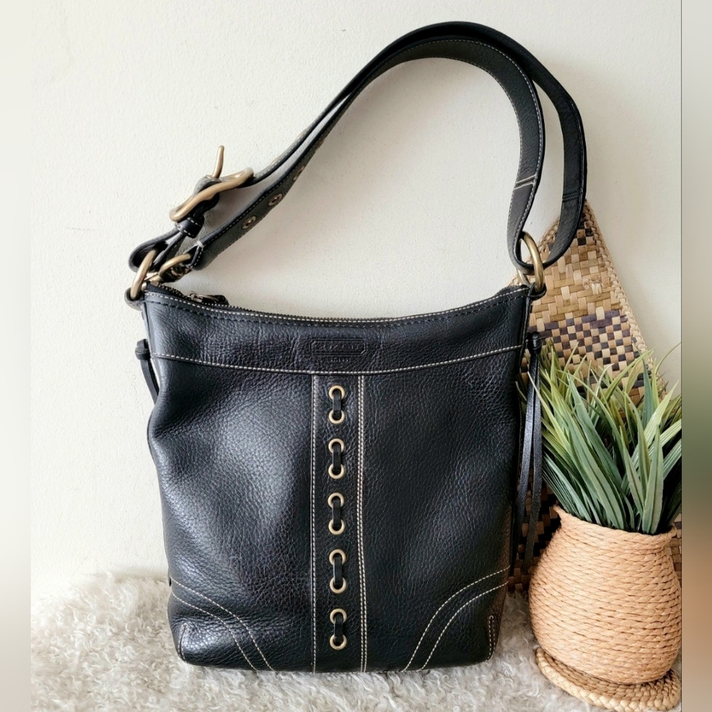 Coach Shoulder Bag And Crossbody black lace up convertible